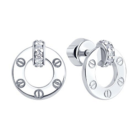 Серьги SOKOLOV - Серебро 925, Фианит (арт. 94027201)