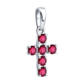 Подвеска SOKOLOV - Серебро 925, Рубин (арт. 64030002)