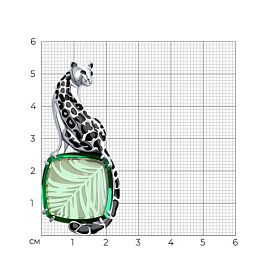 Брошь Diamant - Серебро 925, Фианит, Эмаль (арт. 94-140-01672-1)