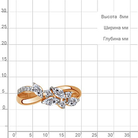 Кольцо Аквамарин - Серебро 925, Фианит (арт. 600101А.6)