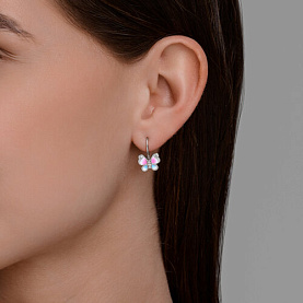 Серьги Diamant - Серебро 925, Фианит, Эмаль (арт. 94-120-02185-1)