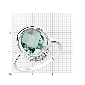 Кольцо SOKOLOV - Серебро 925, Кварц, Фианит (арт. 92011799)