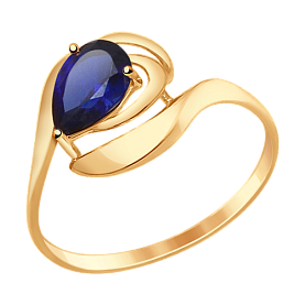 Кольцо SOKOLOV - Золото 375, Синтетический сапфир (арт. 37714670)