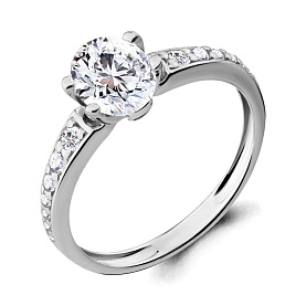 Кольцо Аквамарин - Серебро 925, Фианит (арт. 68349А.5)