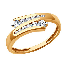 Кольцо SOKOLOV - Золото 585, Фианит (арт. 019505)