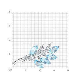 Брошь SOKOLOV - Серебро 925, Топаз, Фианит (арт. 92040009)