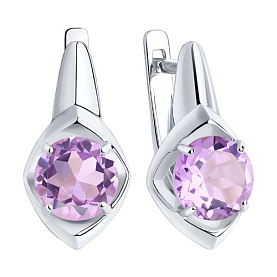 Серьги Diamant - Серебро 925, Аметист (арт. 94-320-00783-2)