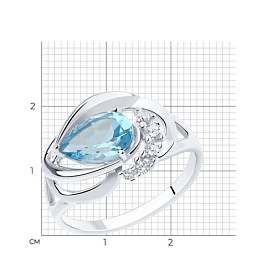 Кольцо SOKOLOV - Серебро 925, Топаз, Фианит (арт. 92011915)