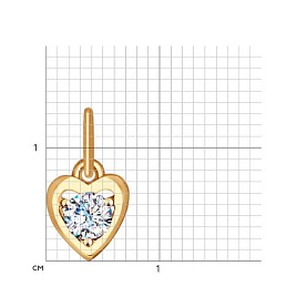 Подвеска SOKOLOV - Золото 585, Фианит (арт. 035236)