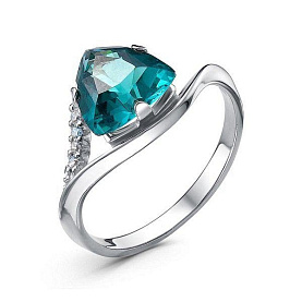 Кольцо Красная пресня - Серебро 925, Синтетический ситалл , Фианит (арт. 23714768Д14)