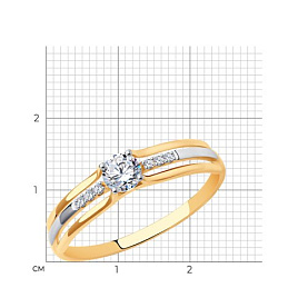 Кольцо SOKOLOV - Золото 375, Фианит (арт. 017337-4)