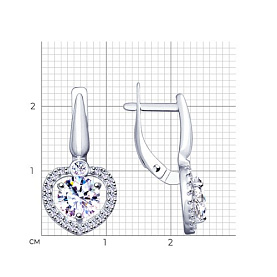 Серьги SOKOLOV - Серебро 925, Фианит (арт. 94023077)