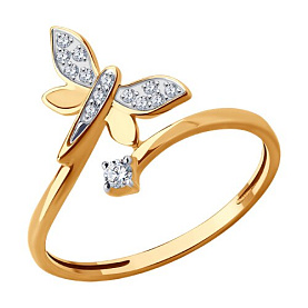 Кольцо SOKOLOV - Золото 585, Фианит (арт. 019544)