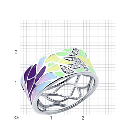 Кольцо SOKOLOV - Серебро 925, Фианит, Эмаль (арт. 94012402)