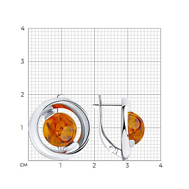 Серьги SOKOLOV - Серебро 925, Янтарь пресс. (арт. 83020066)