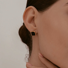 Серьги Diamant - Серебро 925, Оникс (арт. 93-322-01915-1)
