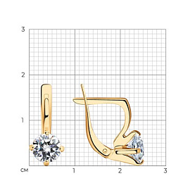 Серьги SOKOLOV - Серебро 925, Фианит (арт. 93020048)