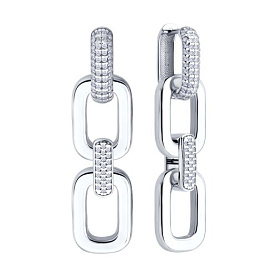 Серьги SOKOLOV - Серебро 925, Фианит (арт. 94027017)