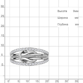 Кольцо Аквамарин - Серебро 925, Фианит (арт. 67940А.5)
