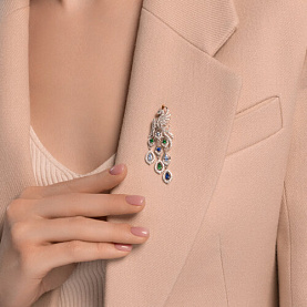 Брошь SOKOLOV - Серебро 925, Фианит (арт. 94040328)