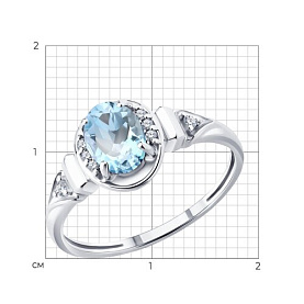 Кольцо SOKOLOV - Серебро 925, Топаз, Фианит (арт. 92014862)