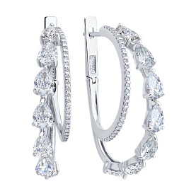 Серьги SOKOLOV - Серебро 925, Фианит (арт. 94027027)