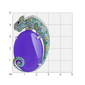 Брошь SOKOLOV - Серебро 925, Кварц, Фианит (арт. 83040030)