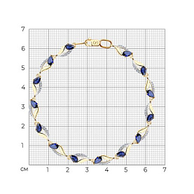 Браслет SOKOLOV - Золото 585, Синтетический сапфир , Фианит (арт. 750233)
