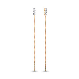 Серьги Аквамарин - Серебро 925, Фианит (арт. 48500А.6)