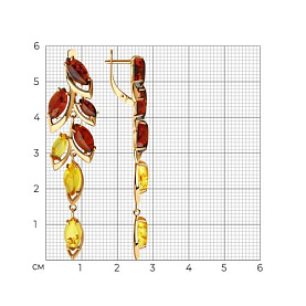 Серьги Diamant - Серебро 925, Янтарь пресс. (арт. 93-321-00451-1)