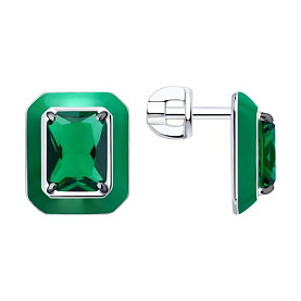 Серьги SOKOLOV - Серебро 925, Фианит, Эмаль (арт. 94027100)