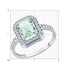 Кольцо SOKOLOV - Серебро 925, Празиолит, Фианит (арт. 92014630)