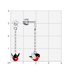 Серьги SOKOLOV - Серебро 925, Фианит, Эмаль (арт. 94021854)