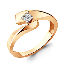 Кольцо Аквамарин - Серебро 925, Фианит (арт. 67101А.6)