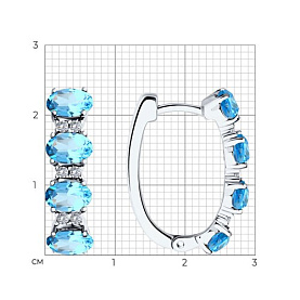 Серьги SOKOLOV - Серебро 925, Топаз, Фианит (арт. 92023068)