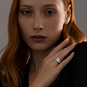 Кольцо SOKOLOV - Серебро 925, Фианит, Эмаль (арт. 94013877)