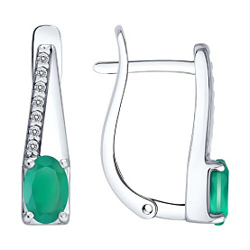 Серьги SOKOLOV - Серебро 925, Агат, Фианит (арт. 92025367)