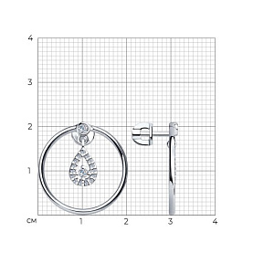 Серьги SOKOLOV - Серебро 925, Фианит (арт. 94023693)