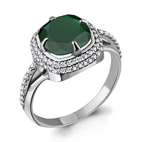 Кольцо Аквамарин - Серебро 925, Фианит (арт. 6548109А.5)