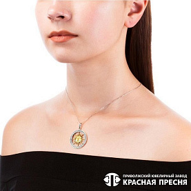 Подвеска Красная пресня - Серебро 925, Фианит (арт. 5387150-1)