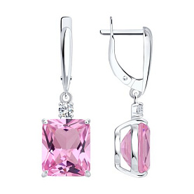 Серьги SOKOLOV - Серебро 925, Синтетический ситалл , Фианит (арт. 92021426)