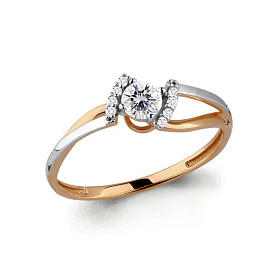 Кольцо Аквамарин - Золото 375, Фианит (арт. 663771А.8)