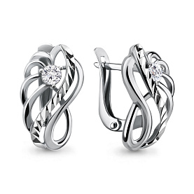 Серьги Аквамарин - Серебро 925, Фианит (арт. 46514А.5)