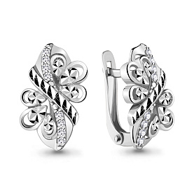 Серьги Аквамарин - Серебро 925, Фианит (арт. 48592А.5)