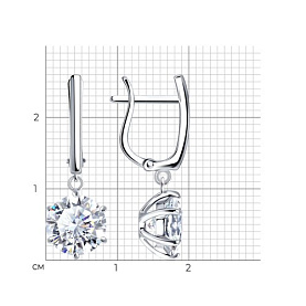 Серьги SOKOLOV - Серебро 925, Бриллианит (арт. 94027679)