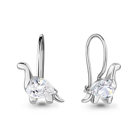 Серьги Аквамарин - Серебро 925, Фианит (арт. 49421.5)