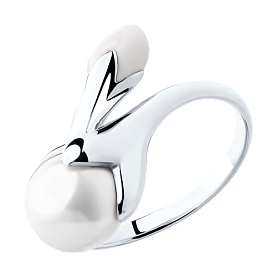 Кольцо SOKOLOV - Серебро 925, Жемчуг имитация, Эмаль (арт. 94012435)