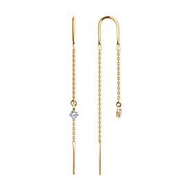 Серьги SOKOLOV - Золото 375, Фианит (арт. 028026-4)