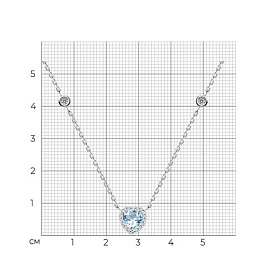 Колье SOKOLOV - Серебро 925, Топаз, Фианит (арт. 92070079)