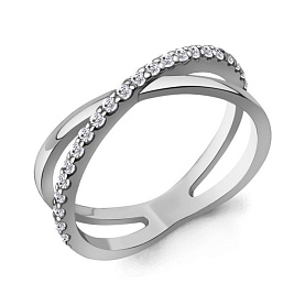 Кольцо Аквамарин - Серебро 925, Фианит (арт. 67058.5)